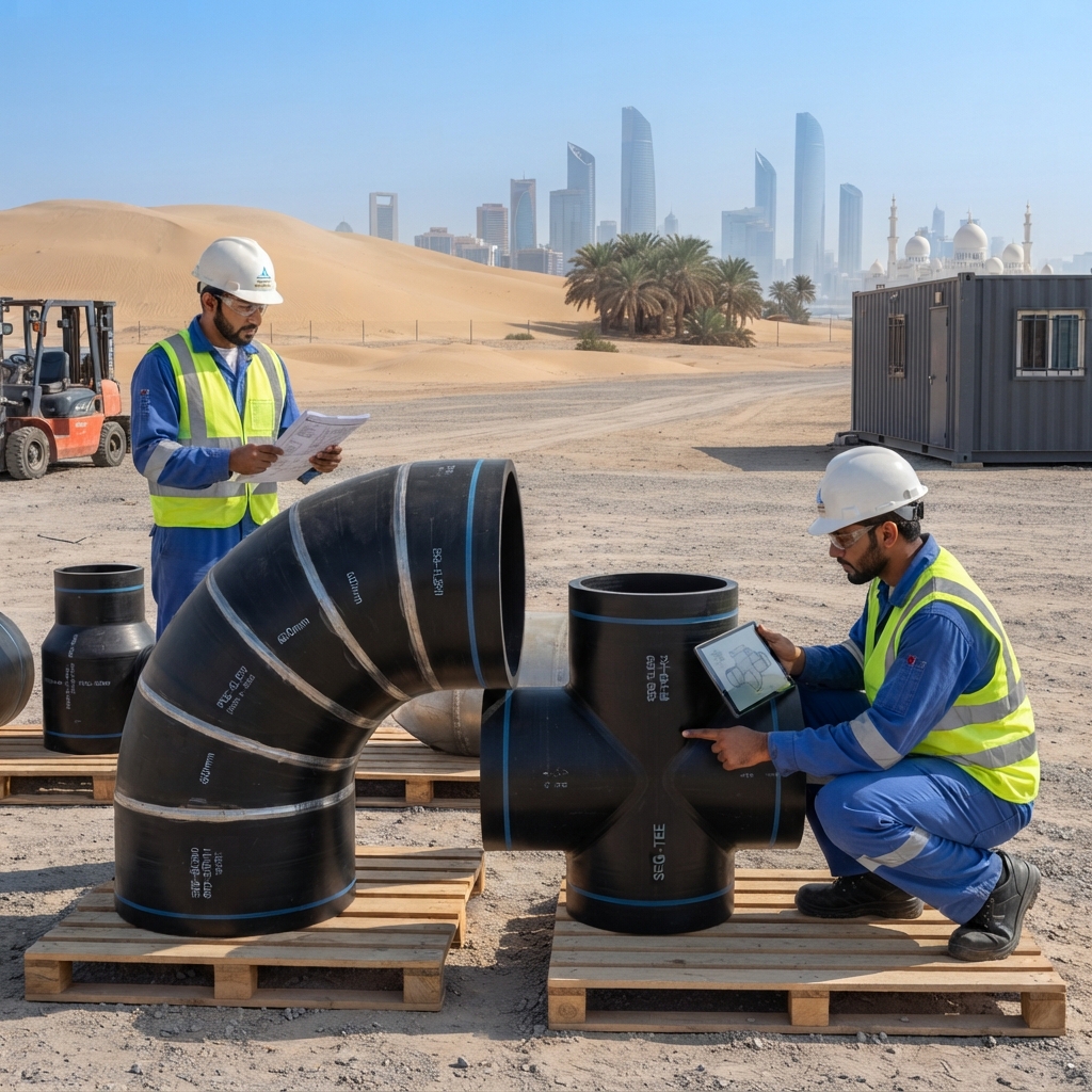 Large-diameter segmented HDPE elbows fabrication for UAE water transmission