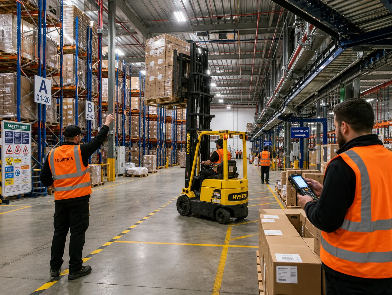 Dubai Industrial City warehouse logistics hub with rapid regional delivery fleet
